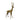 Gold deer figurine with measurements on a white background