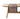 Wooden table with a patterned table runner on a white background