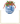 Decorative Christmas ornament with blue and white design, red ribbon, and green holly leaves on a white background.