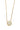 A gold chain necklace with a round white moonstone pendant set in a gold bezel with small clear accent stones, displayed on a textured taupe fabric background.