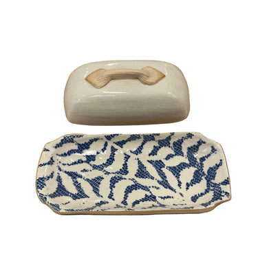 Terrafirma Butter Dish in Cobalt Fern