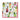 A cocktail napkin with a festive pattern featuring bottles of various drinks, glasses, and holiday decorations, bordered with red and green stripes.