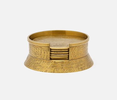 Sevasti etched brass coaster set