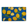 Doormat with lemon pattern on a blue background