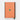 Orange notebook with black binding and green accent on a white background