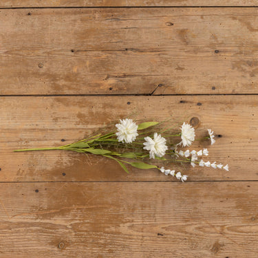 22” Artificial White Pom Pom Wildflower Sprig