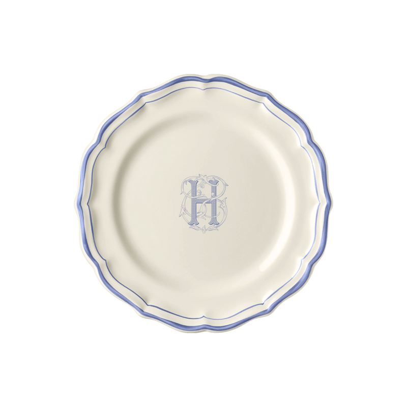 Filet Bleu Monogram Collection Dessert Plate (H), Set of 6