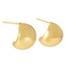 Small Chunky C Shaped Half Hoop Earrings on a white background