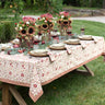 Tablecloth with blush and green floral pattern 