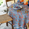 Pomegranate Cactus Flower Blue & Poppy Tablecloth