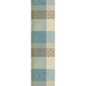 Patterned vertical strip with blue, green, and beige colors on a white background