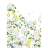 white yellow green floral flower hydrangea tea towel
