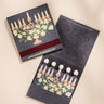 Floral Illustrated Menorah Printed 10 Stem Matchbook
