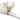 A gold beaded napkin ring with a floral wire design holding clear faceted beads, shown wrapped around a white napkin on a mannequin hand against a white background.
