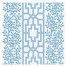 coral and trellis blue design