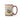 Rifle Paper Co. Mug featuring vintage sewing sampler style with cow in center