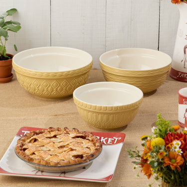 Vintage Farm Stoneware Mixing Bowls | Set of 3