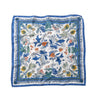 Scarvii - Vintage Botanical Border Square Scarf | Blue