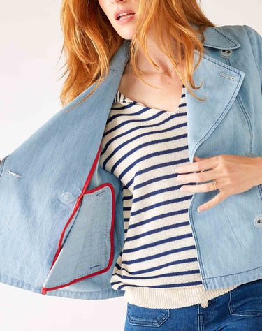 Sailor Chambray Peacoat | Sea Light