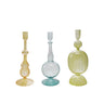 Approximately 10"H Glass Ribbed Taper Holder, 3 Styles