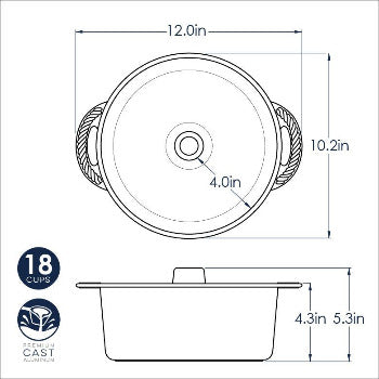 Nordic Ware Classic Cast Pound Cake and Angelfood Pan
